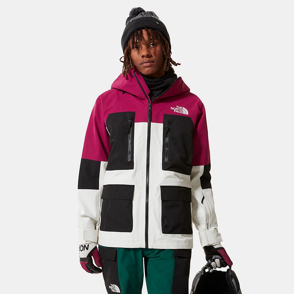 The North Face Insulated Jacket Mens Australia - The North Face Dragline Rose / White / Black Skiing